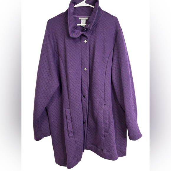 Catherines Purple Quilted Coat Plus Size 3X - Picture 1 of 5